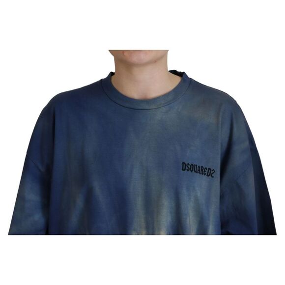 Dsquared² Blue Cotton Tie Dye Short Sleeves Lace Women's T-shirt (Pre-Owned) - Picture 5 of 5